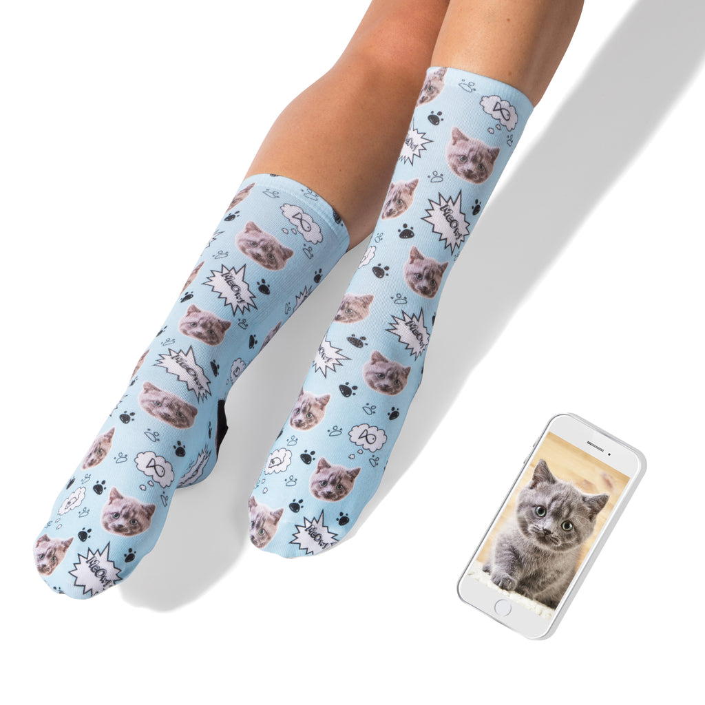 Meow Cat Socks - Customised Cat Socks